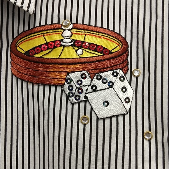 Las Vegas Sparkly Button Down Blouse - Picture 5 of 8